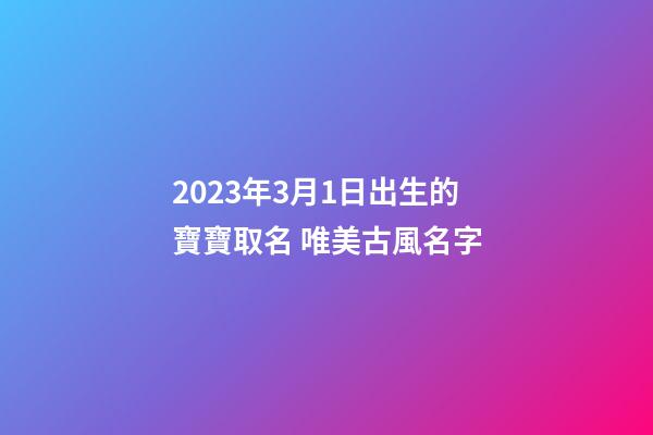 2023年3月1日出生的寶寶取名 唯美古風名字